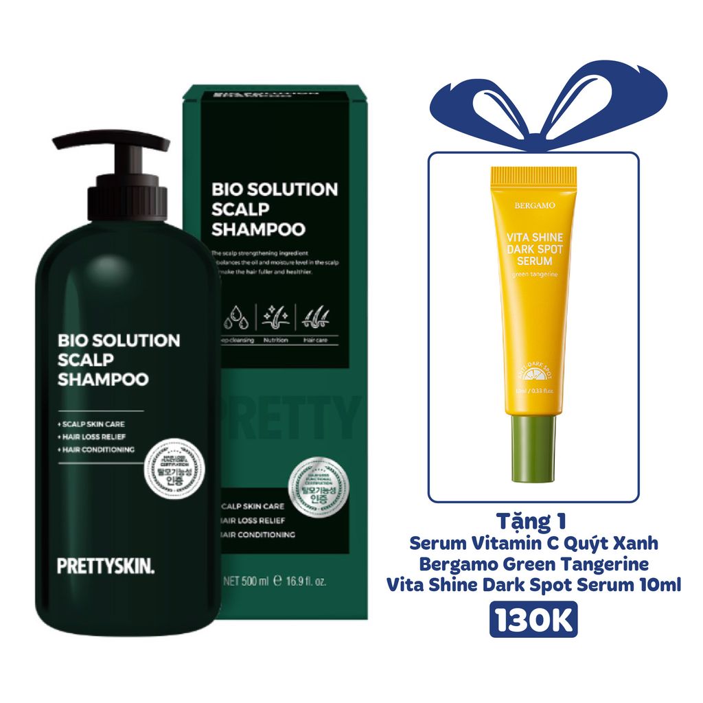 DẦU GỘI ĐẦU SOLUTION SCALP PRETTY SKIN 500ML [MUA 1 DẦU GỘI TẶNG 1 SERUM VITAMIN C QUÝT XANH BERGAMO 10ML]