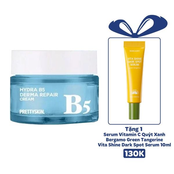 KEM DƯỠNG PRETTY SKIN HYDRA B5 DERMA REPAIR CREAM [MUA 1 KEM DƯỠNG TẶNG 1 SERUM VITAMIN C QUÝT XANH BERGAMO 10ML]