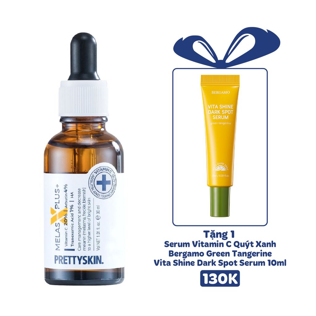 SERUM GIẢM NÁM PRETTY SKIN MELAS X PLUS+ 30ML [MUA 1 SERUM TẶNG 1 SERUM VITAMIN C QUÝT XANH BERGAMO 10ML]