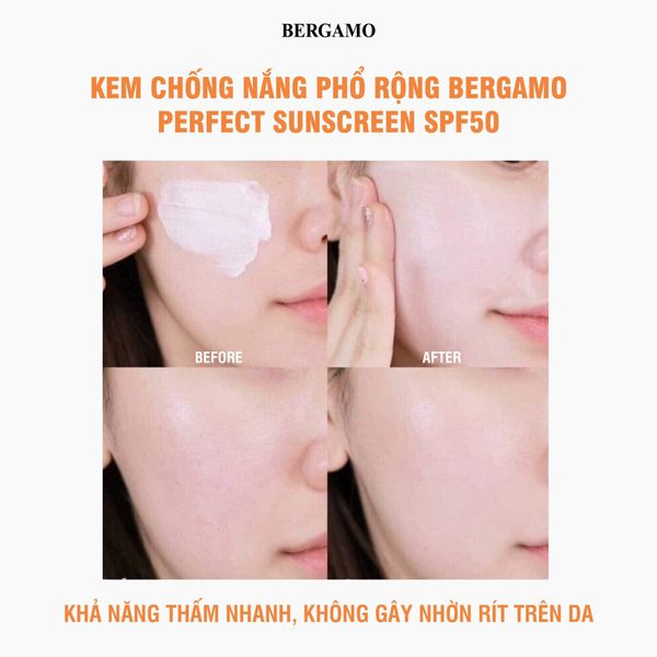 KEM CHỐNG NẮNG PHỔ RỘNG BERGAMO PERFECT SUN SCREEN SPF50 70ML