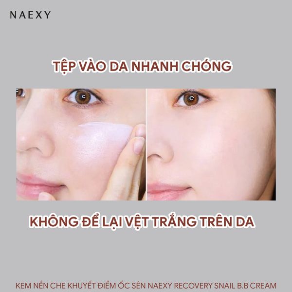 KEM NỀN CHE KHUYẾT ĐIỂM ỐC SÊN NAEXY RECOVERY SNAIL B.B CREAM 50ML