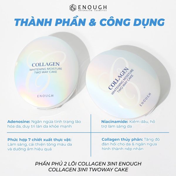 PHẤN PHỦ 2 LÕI COLLAGEN 3IN1 ENOUGH COLLAGEN 3IN1 TWOWAY CAKE 26G