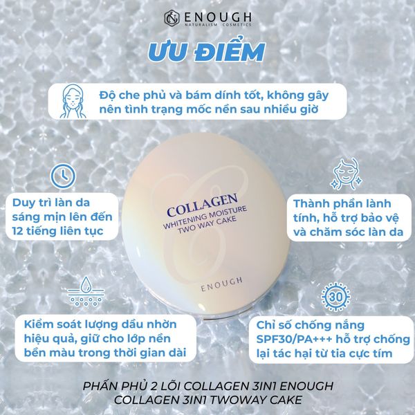 PHẤN PHỦ 2 LÕI COLLAGEN 3IN1 ENOUGH COLLAGEN 3IN1 TWOWAY CAKE 26G