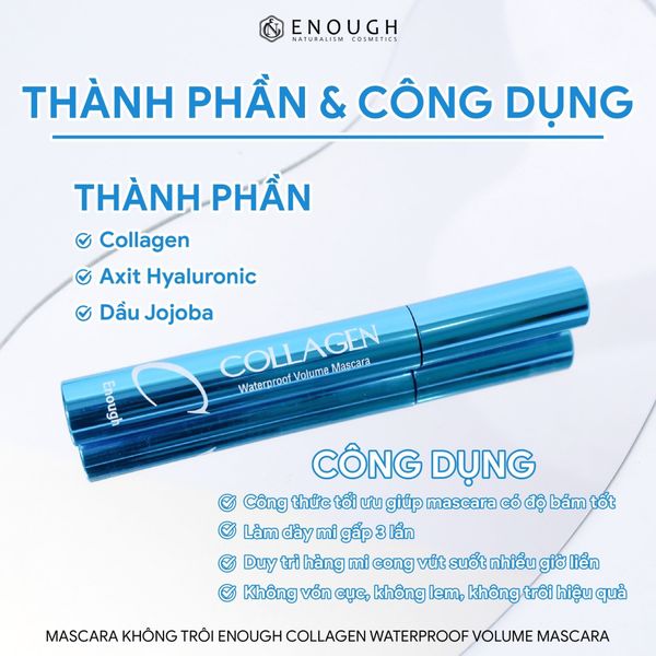 MASCARA KHÔNG TRÔI COLLAGEN ENOUGH COLLAGEN WATERPROOF VOLUME MASCARA 9ML