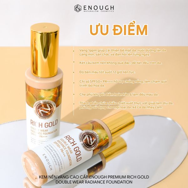 KEM NỀN VÀNG CAO CẤP ENOUGH PREMIUM RICH GOLD DOUBLE WEAR RADIANCE FOUDATION 100ML