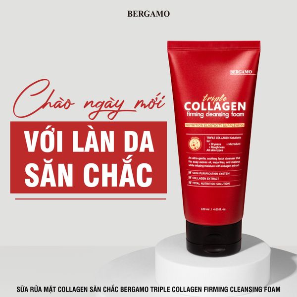 SỮA RỬA MẶT COLLAGEN SĂN CHẮC BERGAMO TRIPLE COLLAGEN FIRMING CLEANSING FOAM 120ML