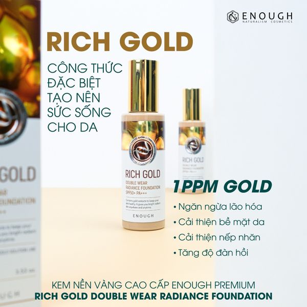 KEM NỀN VÀNG CAO CẤP ENOUGH PREMIUM RICH GOLD DOUBLE WEAR RADIANCE FOUDATION 100ML