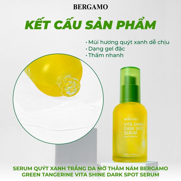 SERUM QUÝT XANH TRẮNG DA MỜ THÂM NÁM BERGAMO GREEN TANGERIN VITA SHINE DARK SPOT SERUM 50ML