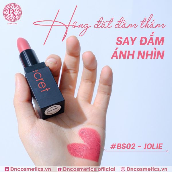 SON THỎI LÌ BL SECRET SOFT MATTE LIPSTICK 3.8G