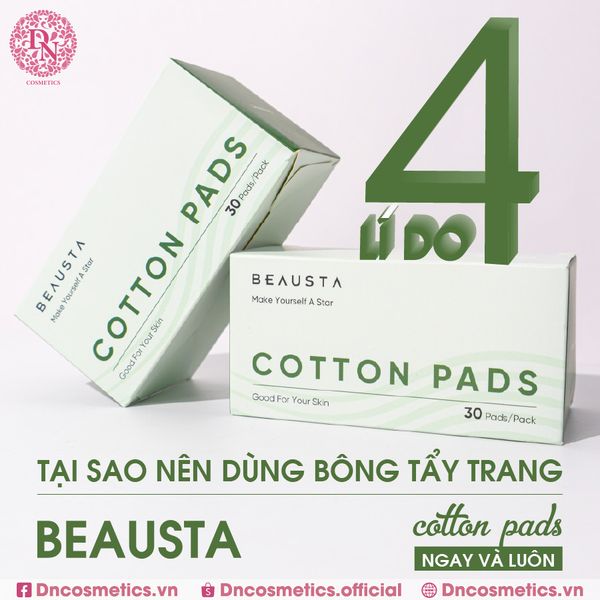 BÔNG TẨY TRANG BEAUSTA COTTON PADS HỘP 30 MIẾNG