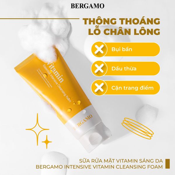 SỮA RỬA MẶT BERGAMO INTENSIVE CLENASER FOAM 120ML