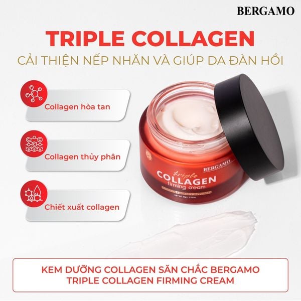 KEM DƯỠNG COLLAGEN SĂN CHẮC BERGAMO TRIPLE COLLAGEN FIRMING CREAM 50G