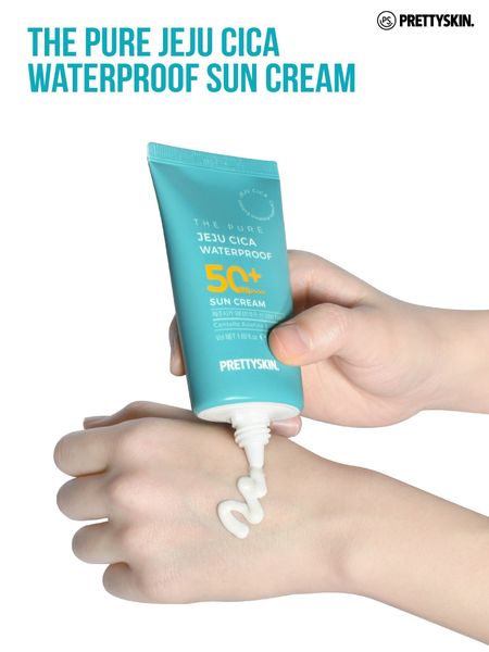 KEM CHỐNG NẮNG KHÔNG TRÔI PRETTY SKIN JEJU CICA WATERPROOF SUN CREAM 50ML [MUA 1 KEM CHỐNG NẮNG TẶNG 1 MẶT NẠ OHESI 25K]