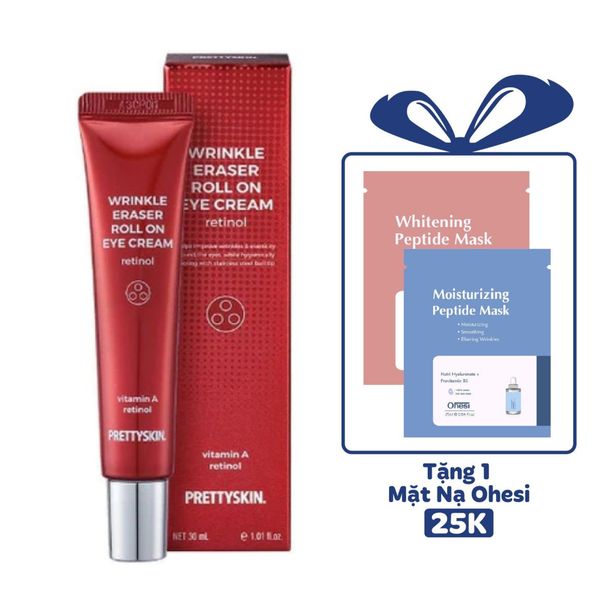 KEM DƯỠNG GIẢM QUẦNG THÂM MẮT, GIẢM NHĂN, CHỐNG LÃO HÓA PRETTY SKIN 30ML [MUA 1 KEM MẮT TẶNG 1 MẶT NẠ OHESI 25K]