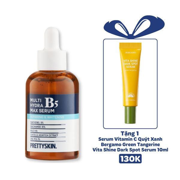 SERUM HỖ TRỢ PHỤC HỒI DƯỠNG TRẮNG MULTI HYDRA MAX B5 PRETTY SKIN DÀNH CHO DA DẦU 50ML [MUA 1 SERUM TẶNG 1 SERUM VITAMIN C QUÝT XANH BERGAMO 10ML]