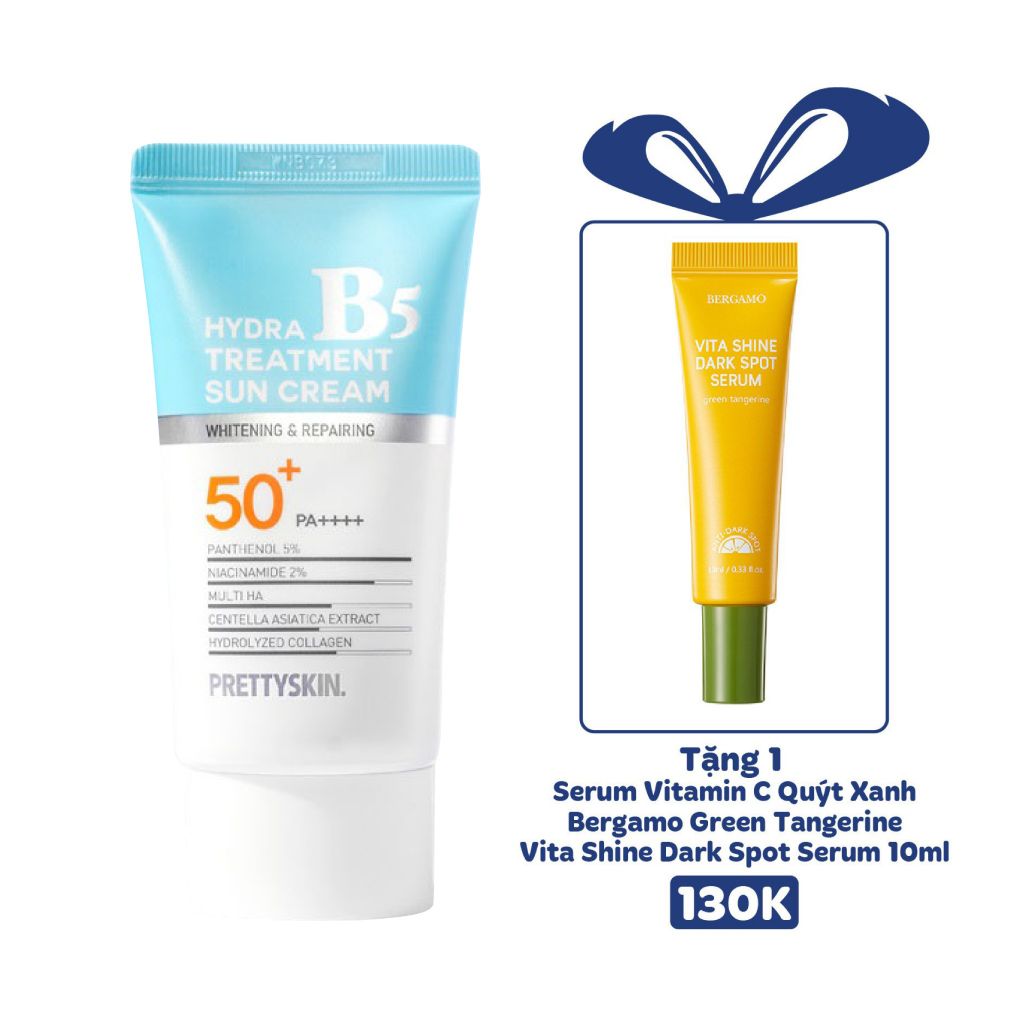 KEM CHỐNG NẮNG HỖ TRỢ PHỤC HỒI PRETTY SKIN HYDRA B5 SUN CREAM 70ML [MUA 1 KEM CHỐNG NẮNG TẶNG 1 SERUM VITAMIN C QUÝT XANH BERGAMO 10ML]