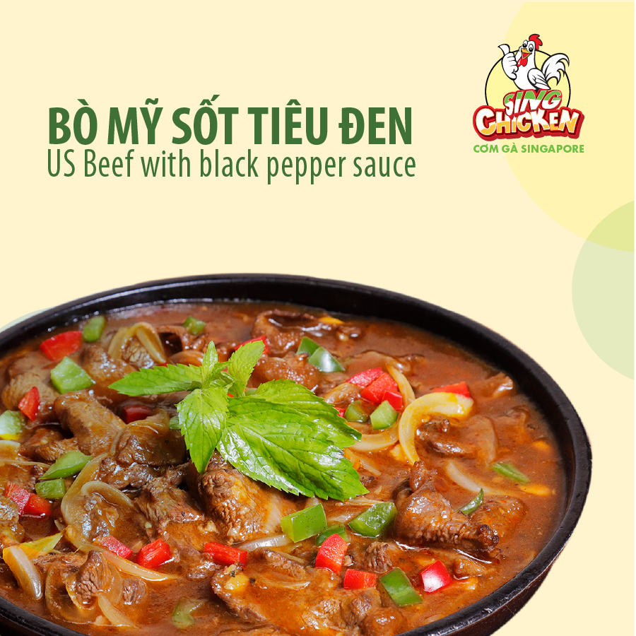  Bò Mỹ sốt tiêu đen (Kèm bánh mỳ) 