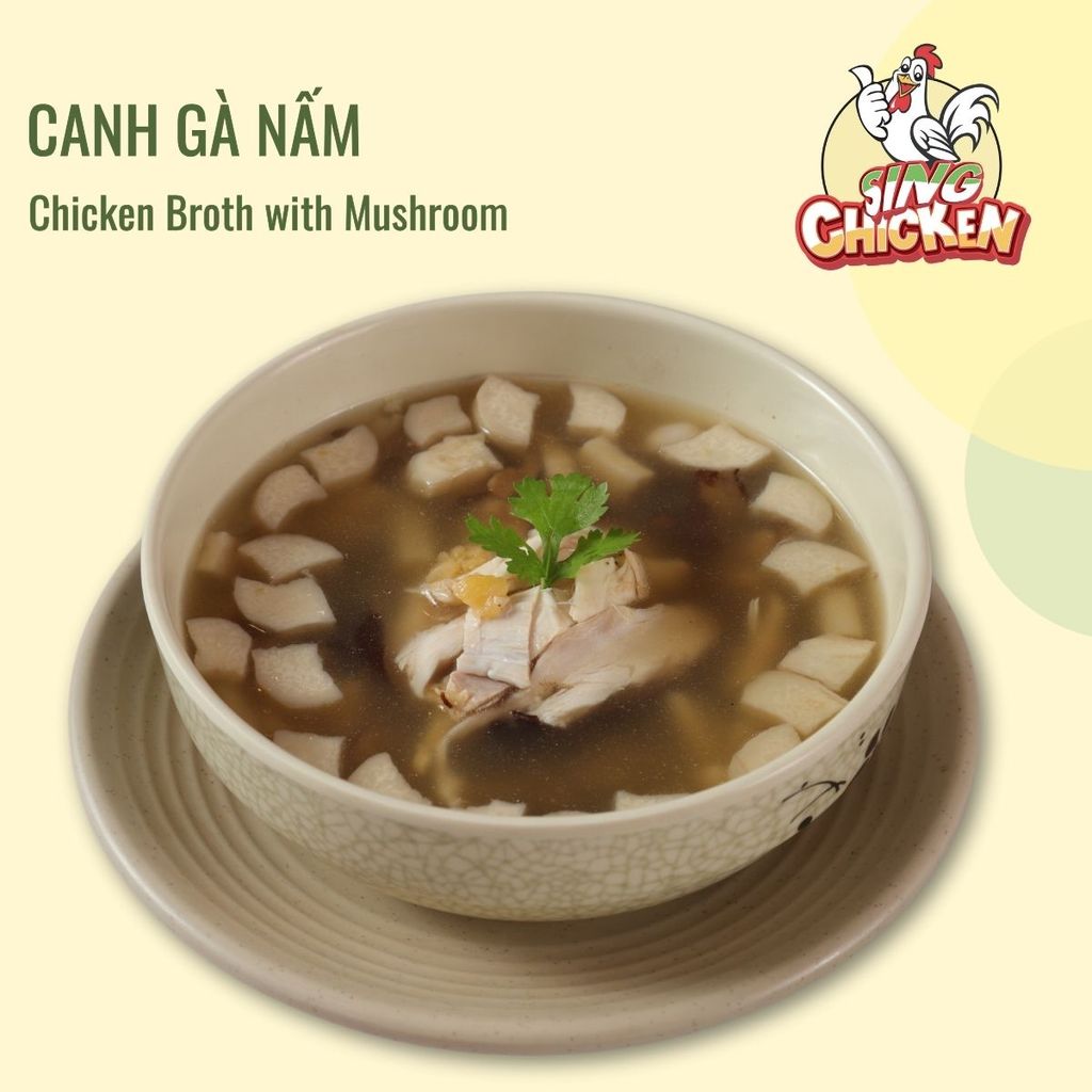 Canh gà nấm