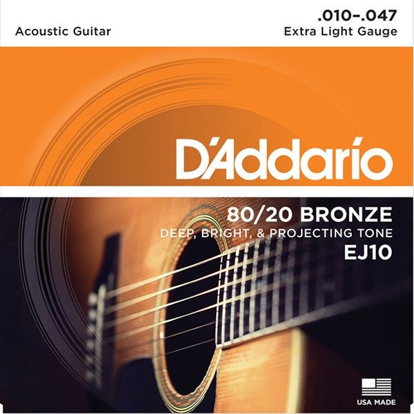  D'Addario EJ10 Acoustic 10-47 80/20 Bronze 