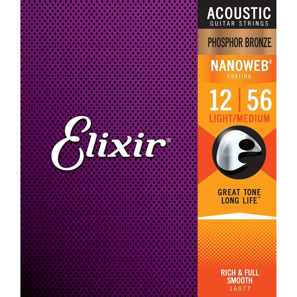 Elixir 16077 Acoustic 12-56 Phosphor Bronze Nanoweb
