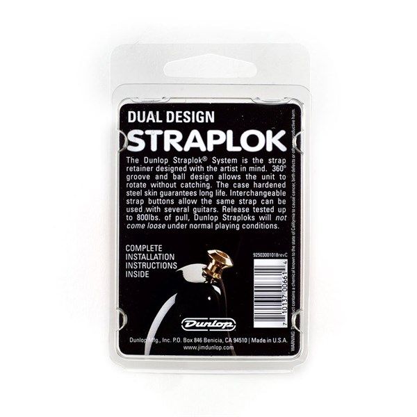 Straplock Dunlop Black Dual
