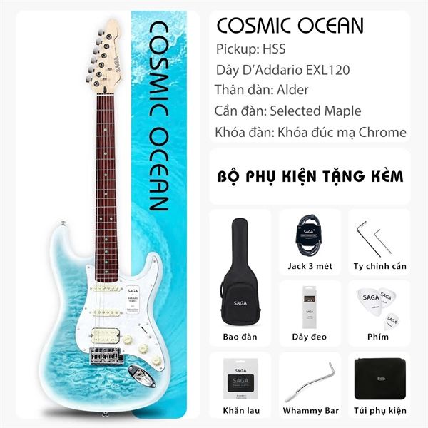 Guitar điện Saga HSS Cosmic Ocean