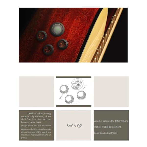Guitar Acoustic Saga A1DCE Pro