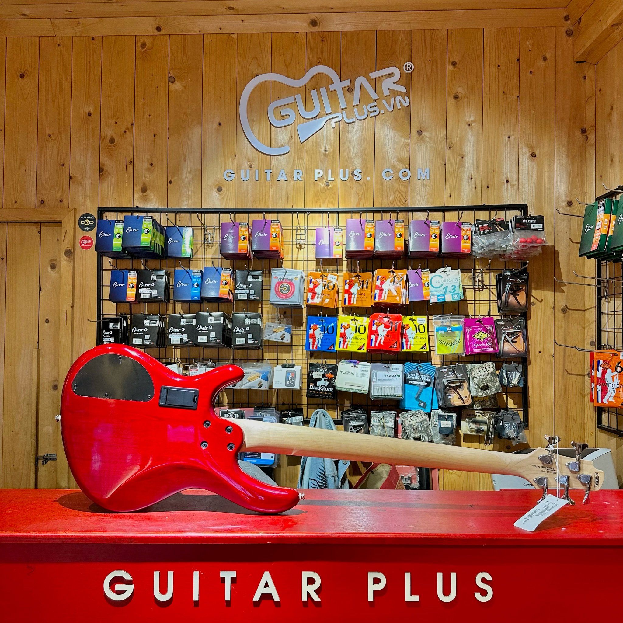 Guitar bass Cort Action Bass V Plus Trans Red