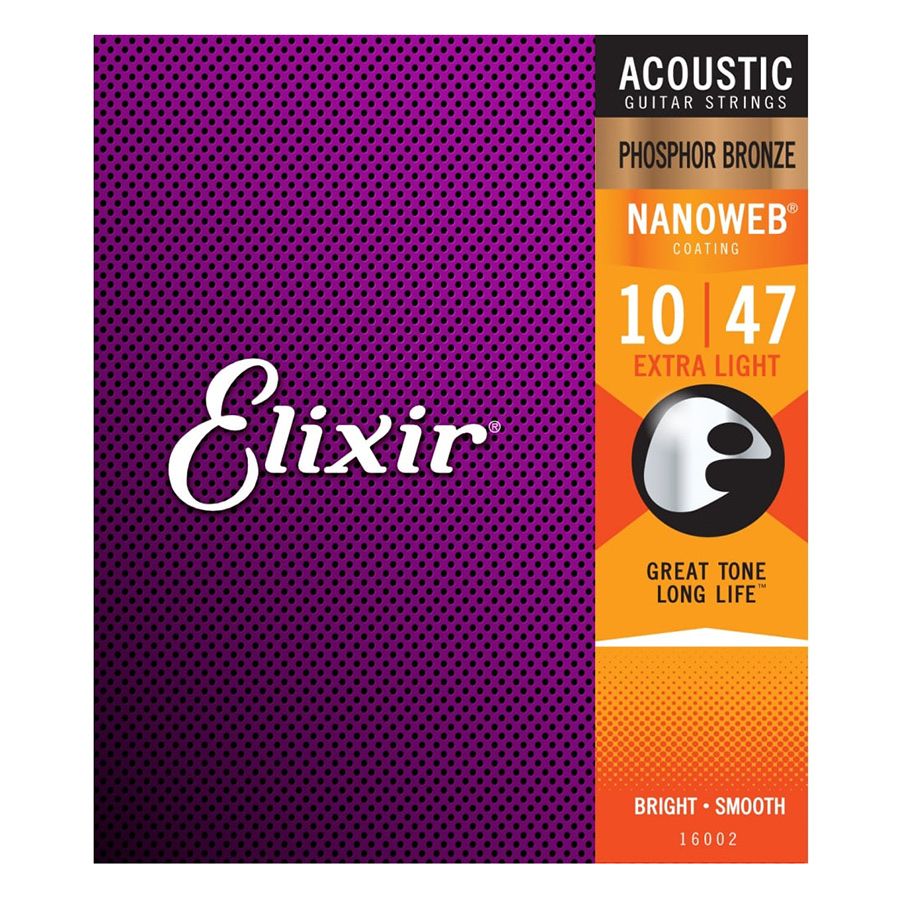 Dây Đàn Guitar Acoustic Elixir 16002 Acoustic 10-47 Phosphor Bronze Nanoweb