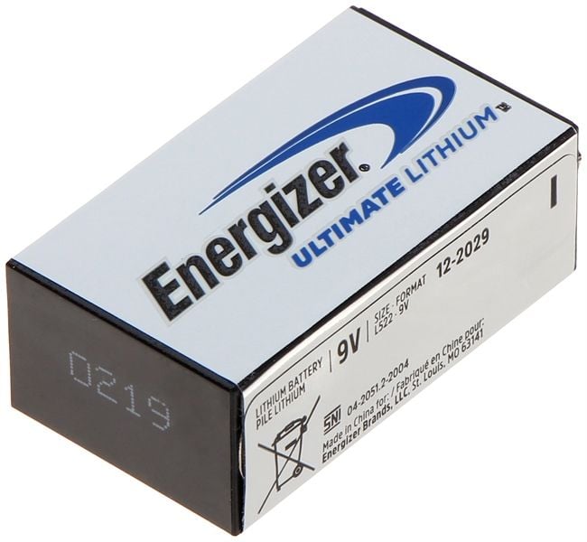 Energizer Ultimate L522 9V Lithium (LiMNO2)