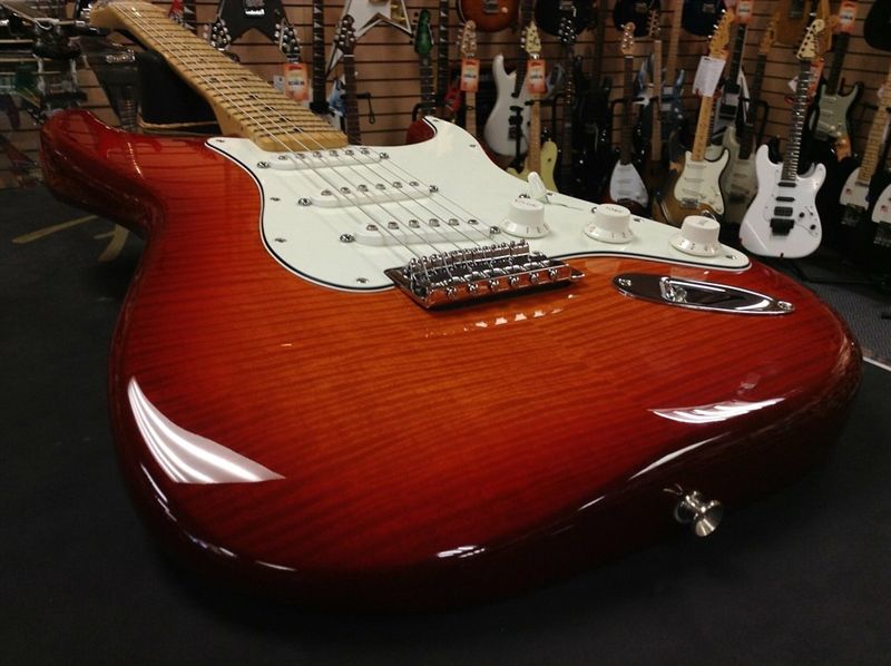  Fender Player SSS Stratocaster Electric Guitar, Maple FB, Aged Cherry Sunburst 