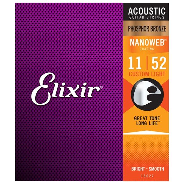 Dây Đàn Guitar Elixir 16027 Acoustic 11-52 Phosphor Nano