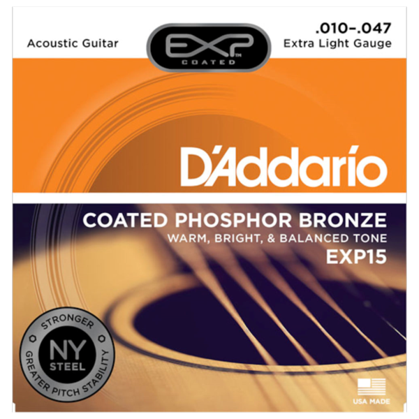 Dây Acoustic D'Addario EXP15 10-47, Coated Phosphor Bronze