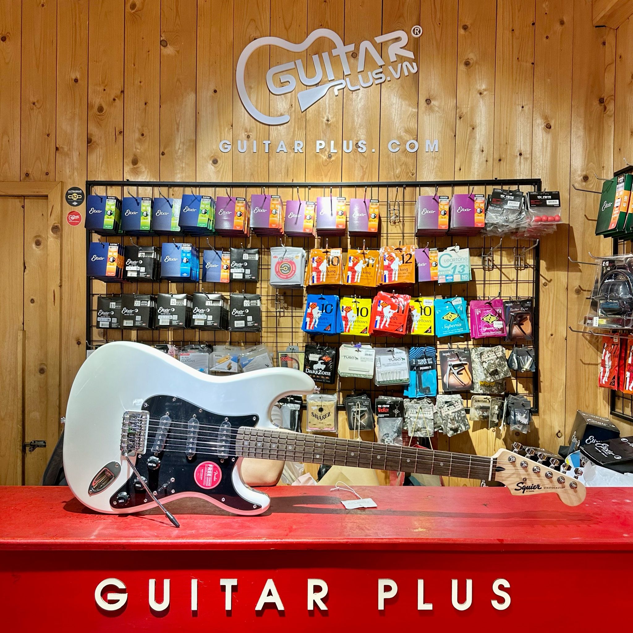 Guitar điện Squier Sonic Strat SSS Laurel Arctic White