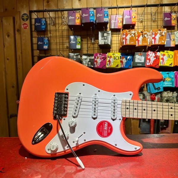 Guitar điện Squier FSR Sonic Strat Maple Tahtian Coral