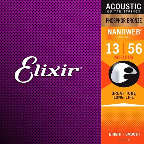 Elixir 16102 Acoustic 13-56 Phosphor Bronze Nanoweb