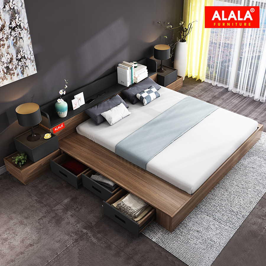 Giương ngủ ALALA56 + 2 Tủ đầu giường cao cấp