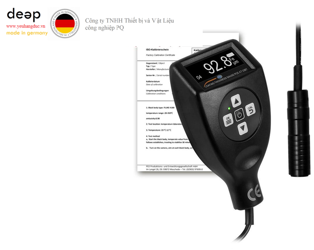 Máy đo độ dày lớp phủ PCE CT 23BT-ICA (0… 1500 µm, chứng chỉ ISO) DEEP52 https://yeuhangduc.vn/