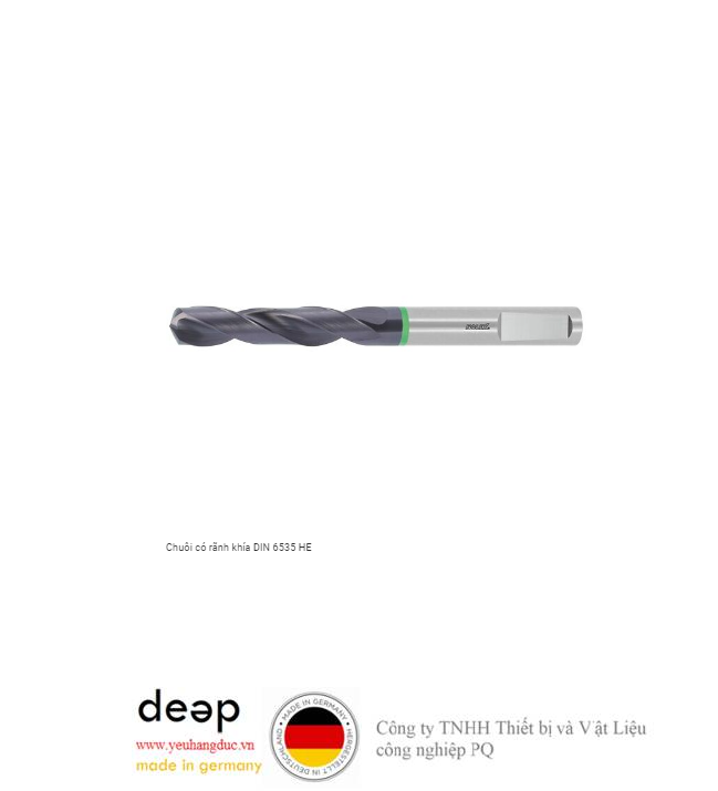 Mũi khoan cacbua nguyên khối bằng thép HOLEX Pro, chuôi có rãnh khía DIN 6535 HE 7,4 Điều số: 122503 7,4 DEEP43 www.yeuhangduc.vn sẵn sàng cho bạn