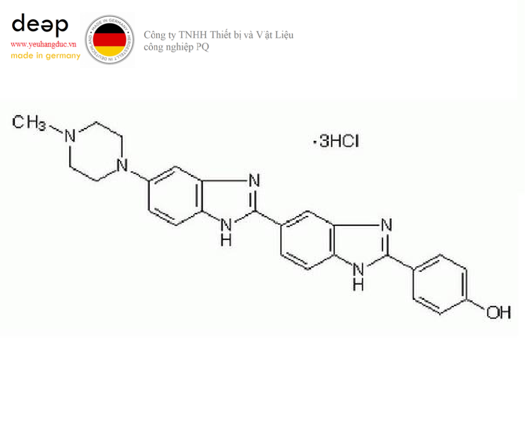 Hóa chât Bisbenzimide H 33258 Fluorochrome, Trihydrochloride Merck 382061-250MG (C₂₅H₂₄N₆O · 3HCl, ống nhựa 250 mg) DEEP52 https://yeuhangduc.vn/