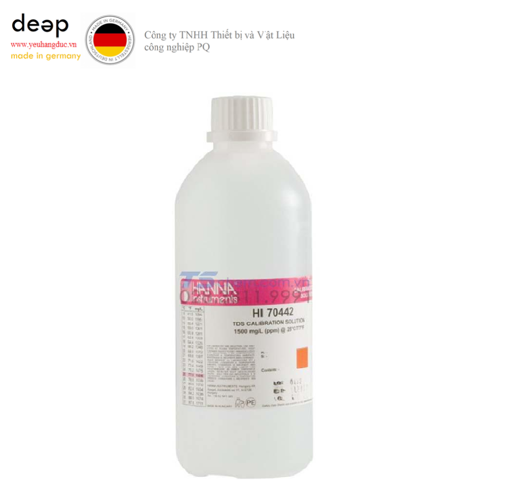 Dung Dịch Hiệu Chuẩn TDS HANNA HI70442L (1500 mg/L (ppm), 500mL) DEEP52 https://yeuhangduc.vn/