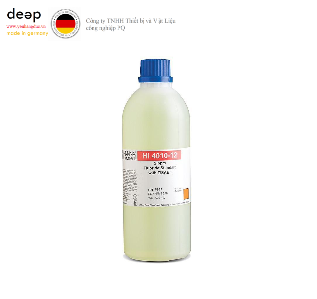 Dung dịch hiệu chuẩn Floride 2ppm có TISAB II HANNA HI4010-12 (500 mL) DEEP52 https://yeuhangduc.vn/