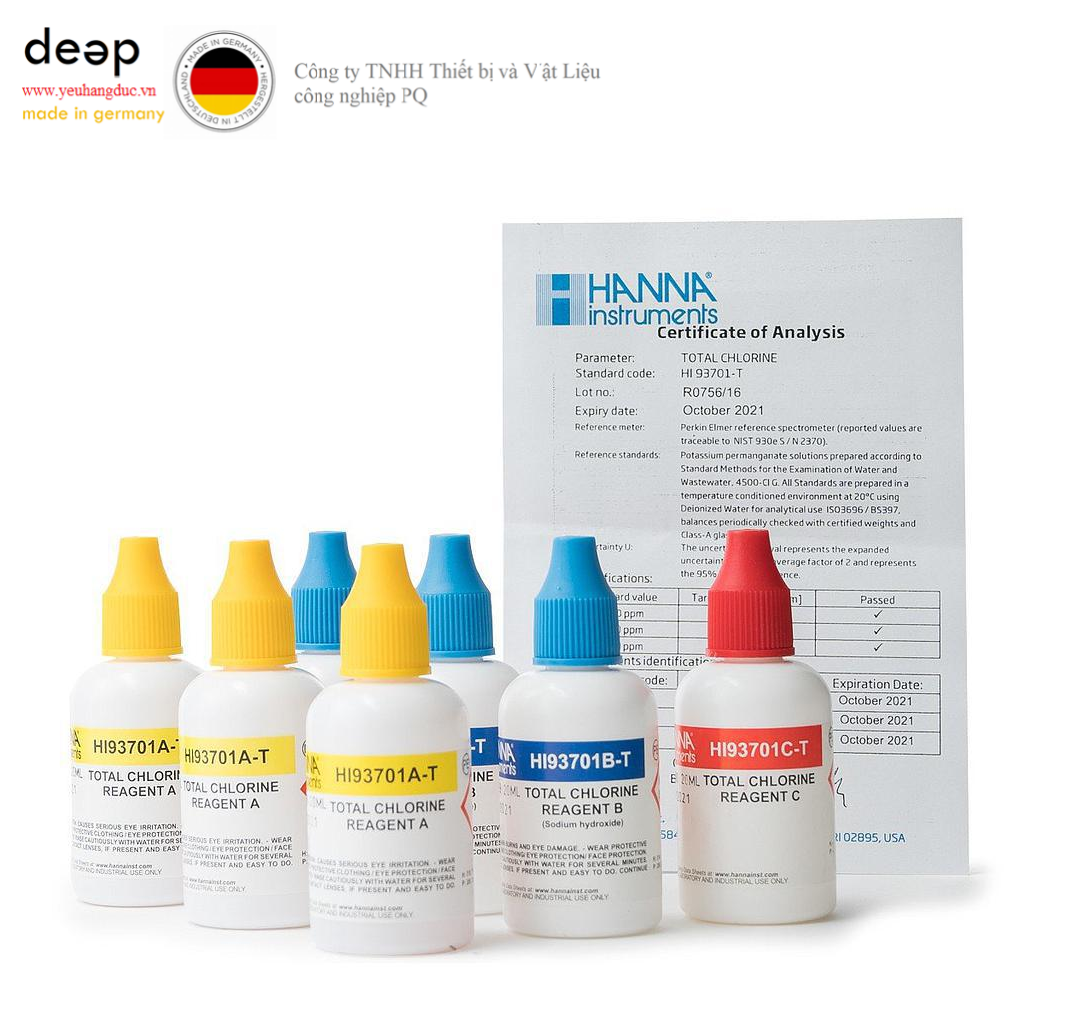 Chất chuẩn Clo Dư HANNA HI93701-F (300tests) DEEP52 https://yeuhangduc.vn/