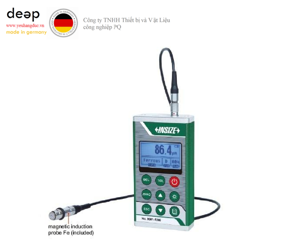 Máy đo chiều dày lớp sơn, phủ, mạ Insize 9501-1200 (0-1250µm, đầu đo từ tính) INSIZE 9501-1200 DEEP52 https://yeuhangduc.vn/