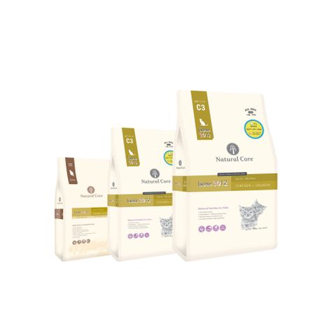  Thức ăn hạt cho mèo Natural Core C3 Bene 3012 | Thịt gà và Cá hồi | Tốt cho tiết niệu và tim mạch | Ngăn ngừa dị ứng 