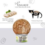  Thịt hộp Meowow cho mèo | Cá ngừ trắng nguyên miếng và nước hầm xương | Giàu DHA và Omega-3 | Nhiều topping 