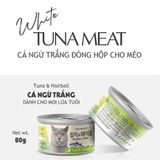  Thịt hộp Meowow cho mèo | Cá ngừ trắng nguyên miếng và nước hầm xương | Giàu DHA và Omega-3 | Nhiều topping 