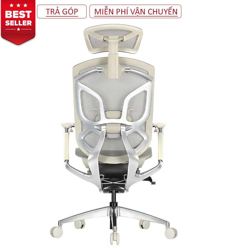  Ghế Công Thái Học Ergonomic GTchair Dvary Butterfly Đen - Xám - Hồng (Tặng Phụ Kiện Mắc Áo) 