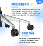  Ghế Công Thái Học Ergonomic Marrit Đen Bản 5D 2023 (Tặng Phụ Kiện Mắc Áo) 