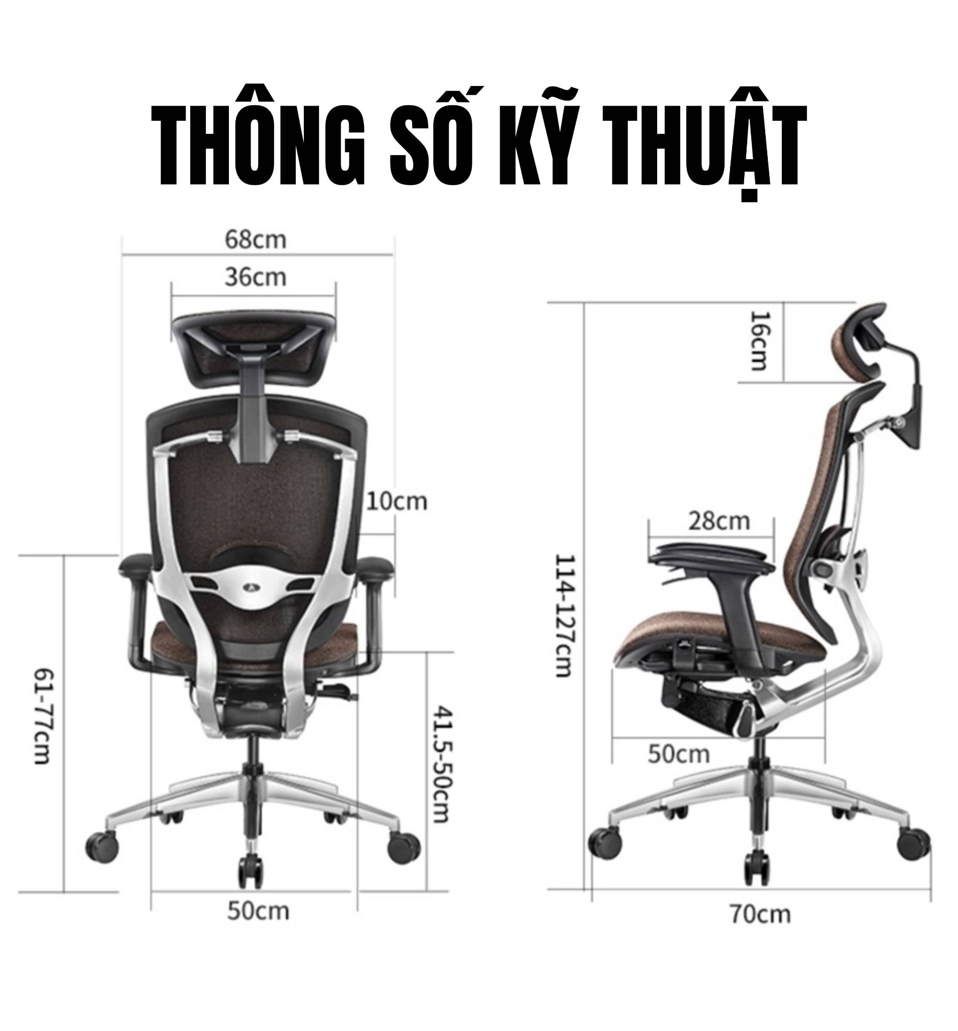  Ghế Công Thái Học Ergonomic Marrit Đen Bản 5D 2023 (Tặng Phụ Kiện Mắc Áo) 